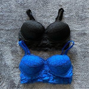 PINK Victoria’s Secret Lace Bralettes, size Medium, set of 2